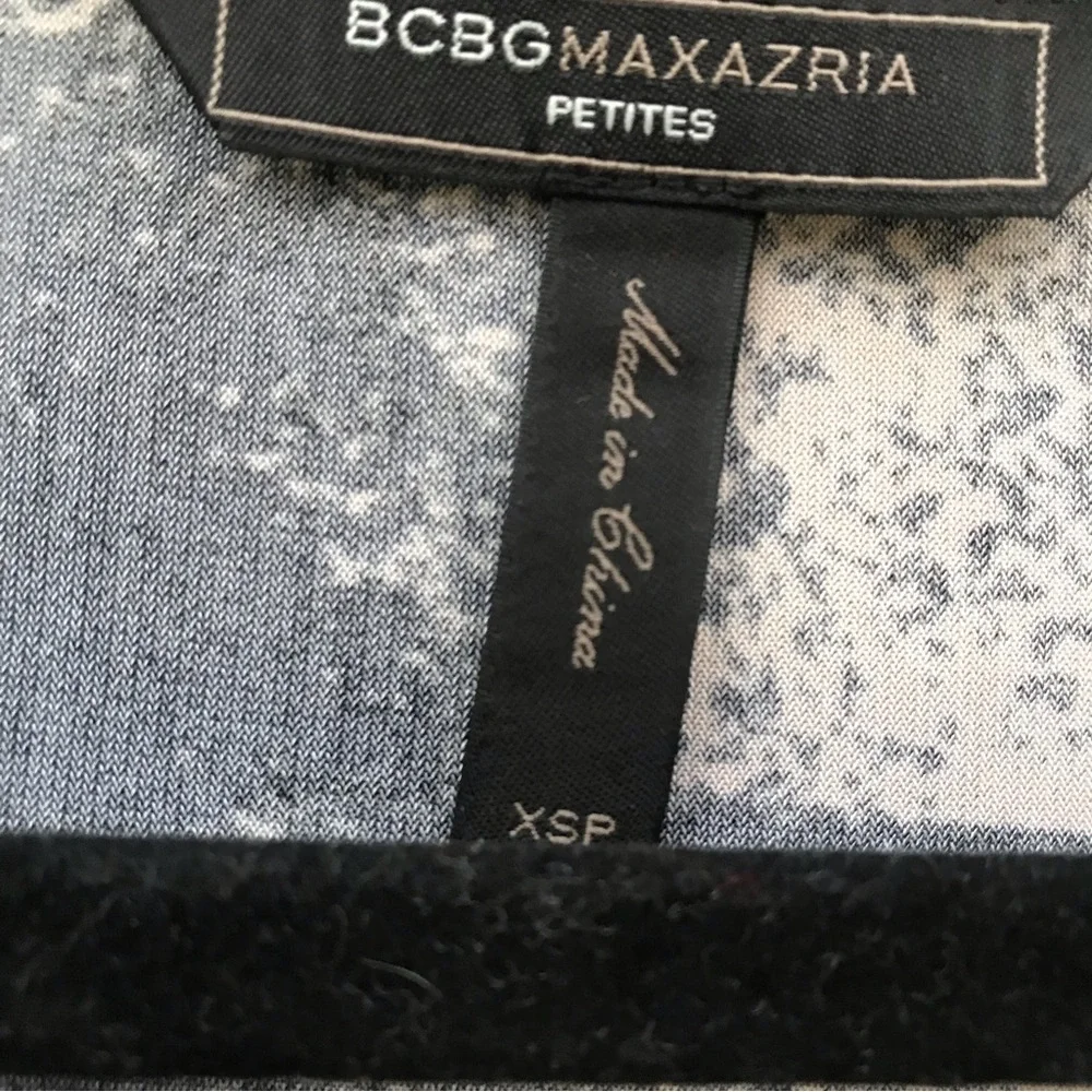 NWOT BCBGMaxAzria True Wrap Dress Black Tan Print Long Sleeve XS Petite - Picture 6 of 8